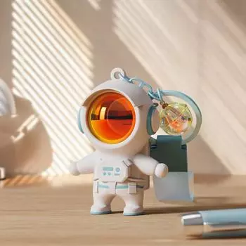 Подвесной брелок-сумка с подвеской в виде космонавта, светящийся брелок с подсветкой, брелок с закатным светом белый