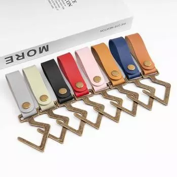 Подвесной брелок Высокопрочный быстросъемный небьющийся небьющийся ремешок из искусственной кожи для кемпинга S-образный брелок для ключей на открытом воздухе красный