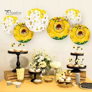 Подвесной бумажный фонарь, украшение, экологически чистый, без запаха, легко собирается, бумажный фонарь с пчелиной тематикой, украшение для праздничной вечеринки жёлтый