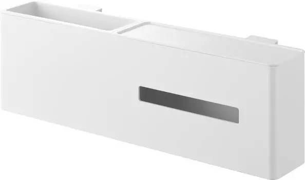 Подвесной чехол для салфеток Yamazaki Jitsugyo, пылезащитный ящик, белый xx, не Tower, чехол для салфеток с мусорным баком 1458 и Ш44,6 Д7,6 В14,3 см (Крючок в комплекте) белый