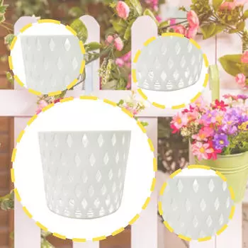 Подвесной цветочный горшок для стены с дренажным отверстием для домашнего сада 12.6x6.8x10cm