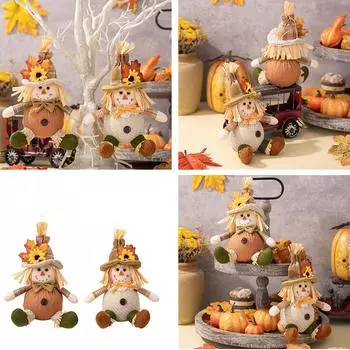 Подвесной декор в виде пугала ручной работы, легкая соломенная подвесная сфера для пугала для сезонного украшения дома men