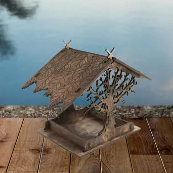 Подвесной деревянный домик для птиц, кормушка, станция для кормления, переносной дозатор корма для попугаев, кормление dark wood