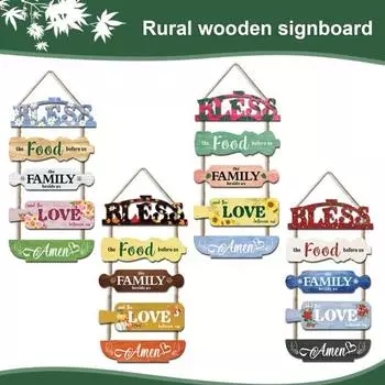 Подвесной деревянный знак со шнурком Легко повесить Табличка на входной двери Деревенская стена A
