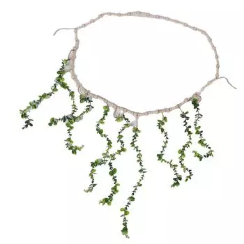 Подвесной держатель для фотодисплея, настенный декор, гирлянда из деревянных бусин, реалистичный фотодисплей из листьев эвкалипта