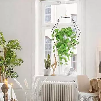 Подвесной держатель для растений с деревянной основой, деревенский подвесной цветочный горшок для дома, полка для кашпо, корзина, вешалка для растений, украшение чёрный