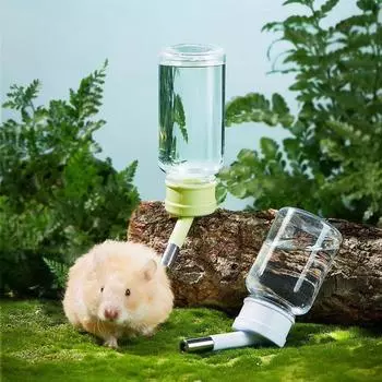 Подвесной диспенсер для воды для хомяка с бусинами в виде головы кролика, автопоилки для кролика, морской свинки 80ML зелёный