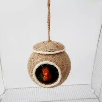 Подвесной домик для птиц, клетка, игрушка, устойчивая к укусам, клетка для птиц, домик для попугая, плетеное гнездо для клетки для птиц Style B