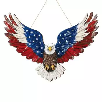 Подвесной дверной знак, деревянный орнамент ко Дню независимости, патриотическая дверная вешалка, американская деревянная табличка для стены, крыльца, улицы One Size красный