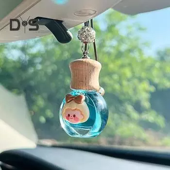 Подвесной флакон духов с деревянной крышкой, подвесное зеркало заднего вида, освежитель воздуха, ароматерапевтический диффузор, стеклянный флакон с ароматом эфирного масла, подвеска для автомобиля Gulong