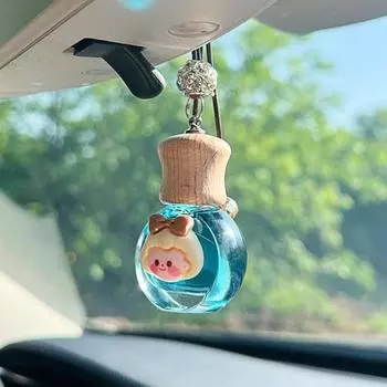 Подвесной флакон духов с деревянной крышкой, подвесное зеркало заднего вида, освежитель воздуха, ароматерапевтический диффузор, стеклянный флакон с ароматом эфирного масла, подвеска для автомобиля Gulong