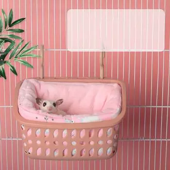 Подвесной гамак с белкой, удобный дышащий красочный зимний теплый хлопковый спальный гнездо для домашних животных orange frame pink liner