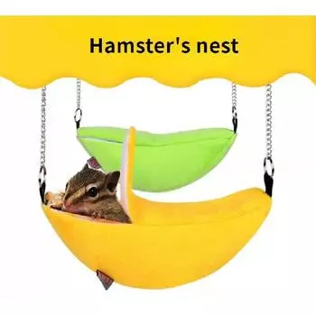 Подвесной гамак, зимний теплый мини-питомец, банан, подвесное гнездо, лунная качели, кровать, хомяк 20x6.5cm зелёный