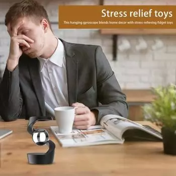 Подвесной гироскоп, игрушка для снятия стресса, вращающийся на 360 градусов, вращающийся подвесной спиннер, украшение из алюминиевого сплава, украшение для дома, офиса, рабочего стола, подарок для детей и взрослых чёрный