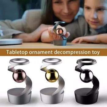 Подвесной гироскопический спиннер, игрушка для снятия стресса, вращающийся на 360 градусов, металлический подвесной спиннер, украшение для домашнего офиса, настольное украшение для детей и взрослых, подарок серебряный