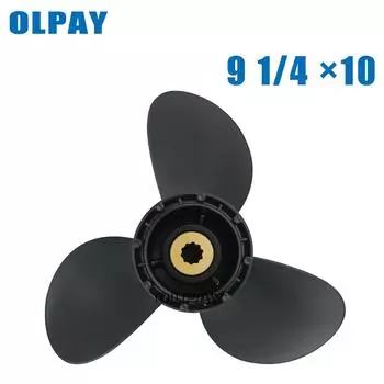 Подвесной гребной винт 9 1/4 * 10 для лодочного мотора Suzuki 8 9,9 15 20 л.с., алюминиевый сплав 10 шлицев 9,25X10 58100-93773-019 China чёрный