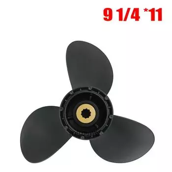 Подвесной гребной винт для Suzuki 9,9 л.с. 15 л.с. 9 1/4 * 11, лодочный мотор, винт из алюминиевого сплава, 10 шлицев 58100-93743-019 чёрный