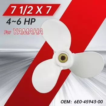 Подвесной гребной винт для Yamaha 4hp 5hp 6hp 7 1/2*7 лодочный мотор, винт из алюминиевого сплава, 9 шлицевых зубьев, 3 лезвия, часть морского двигателя