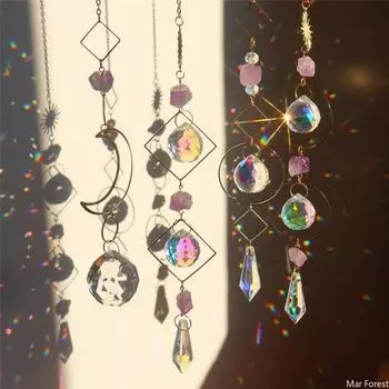 Подвесной хрустальный колокольчик, ловец солнца, сказочные бабочки, витражный ловец солнца, оконный колокольчик для декора сада в комнате