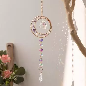Подвесной хрустальный подвесной колокольчик Suncatcher в виде дерева жизни, в виде колокольчиков в виде радуги, подвесной кулон в виде капли на окно, украшение для дома