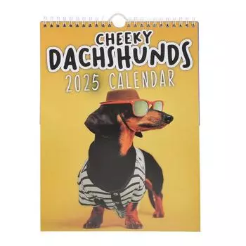 Подвесной календарь 2025 года с рисунком собаки из мультфильма, ежедневник на 12 месяцев для домашнего офиса, школы