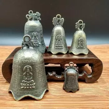 Подвесной колокольчик для ретро-автомобиля из бронзового сплава - винтажное украшение для автомобиля с четким звуком колокольчика Retro bell height 4cm diameter 2.3cm