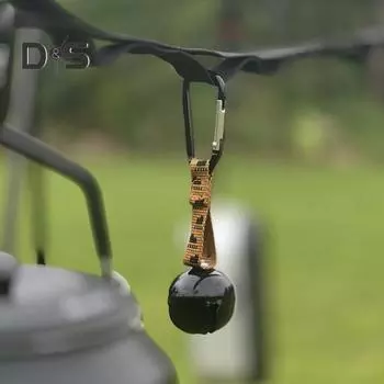 Подвесной колокольчик с изображением черного медведя для кемпинга с карабином, громкий, прочный, для походов, походов, на пояс, подвесной колокольчик для ветра, украшение чёрный