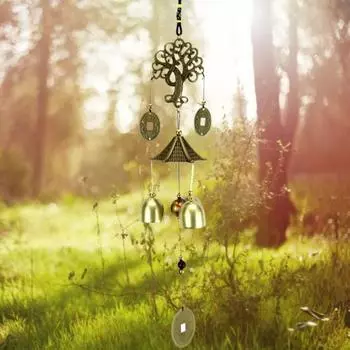 Подвесной колокольчик ветра, устойчивый к атмосферным воздействиям, сделай сам, золотой практичный декоративный изысканный колокольчик удачи, украшение для дома