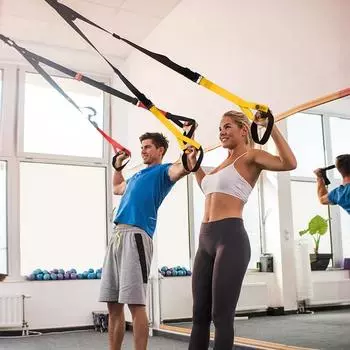 Подвесной комплект эспандеров для всего тела, эластичный пояс для фитнеса, ремень для упражнений, гимнастические тренировки, домашнее тренажерное оборудование жёлтый