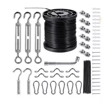Подвесной комплект гирлянд для наружного освещения чёрный