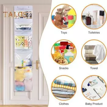 Подвесной контейнер для игрушек с вынимающимися прозрачными контейнерами, большой вместимостью, простая в установке сумка для хранения игрушек с ручками белый