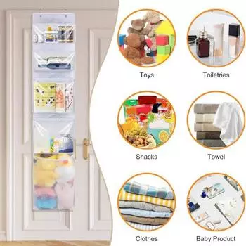 Подвесной контейнер для игрушек со съемными прозрачными контейнерами, большой вместимостью, легко белый