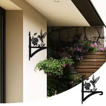 Подвесной кронштейн для цветочного горшка Настенная вешалка для растений Нержавеющая широко используемая сверхмощная вешалка для растений Вешалка для кормушек для птиц Металлический подвесной кронштейн для растений 30cm Hummingbird