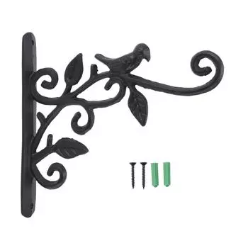 Подвесной кронштейн для растений, черные металлические уличные подвесные кронштейны, настенный крючок для кормушек для птиц, колокольчики Po