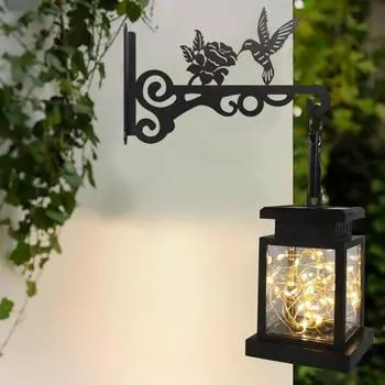 Подвесной кронштейн для растений, настенный крючок для кашпо с винтами, устойчивая конструкция, устойчивая к ржавчине, простая в установке, кормушки для птиц, подвесной крючок с колокольчиками чёрный