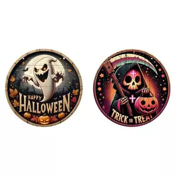 Подвесной круглый винтажный кулон на дверь на Хэллоуин для сада и двора (привидение)