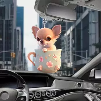 Подвесной кулон, акриловое плоское украшение для собаки на автомобиль с шнурком, легко повесить, очаровательный брелок, подвеска, украшение на рождественскую елку 1