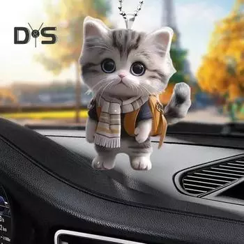Подвесной кулон акриловый плоский мультяшный кот украшение для автомобиля легко повесить брелок подвеска украшение на рождественскую елку Cat
