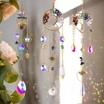 Подвесной кулон из натурального камня K9 Crystal Sun Catcher для сада, дома, рождественский подарок 2024 г.