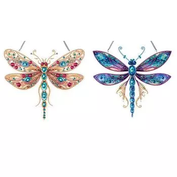 Подвесной кулон с алмазной вышивкой «Стрекоза» 5D DIY, алмазная вышивка, точки, кулон с алмазной вышивкой, декор для художественных промыслов LL151