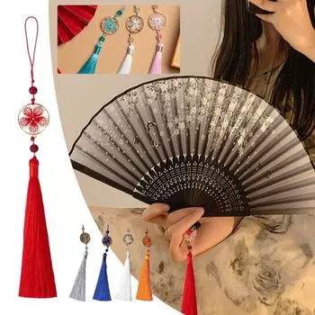 Подвесной кулон в стиле ретро в китайском стиле с кисточками, декор в виде цветка, ханьфу, украшение для автомобиля чёрный