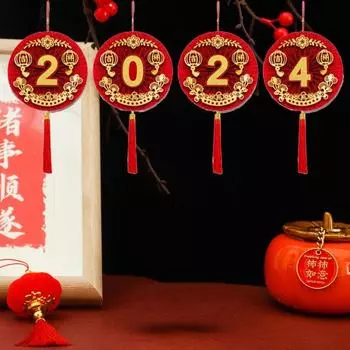 Подвесной кулон в виде бумажного веера в китайском стиле, традиционное благословение, кисточка, украшения на китайский Новый год F