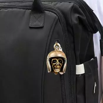 Подвесной кулон в виде черепа для мотоцикла из латуни, устойчивый к ржавчине, высокая прочность, колокольчики на удачу, аксессуары для мотоциклов A