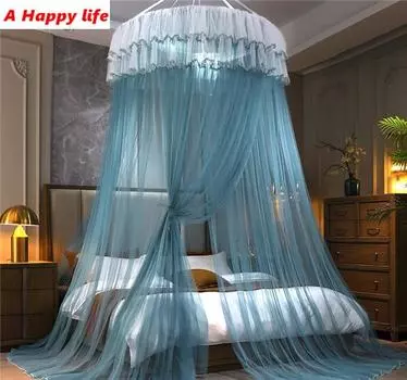 Подвесной купол с москитной сеткой, балдахин для кровати, романтическая кровать, балдахин, противомоскитный домашний текстиль, декор, покрывало, занавеска 1.0x2.0m Bed белый