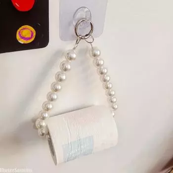 Подвесной многофункциональный держатель для бумаги с жемчужинами и бусинами, держатель для салфеток, держатель для туалетной бумаги, цепочка для телефона, аксессуары для украшения дома