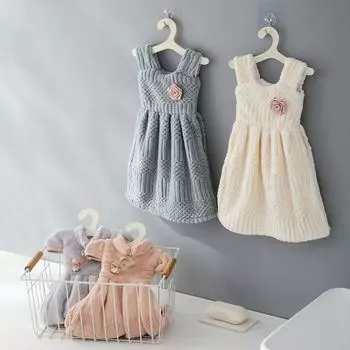 Подвесной мягкий высококачественный мини-платье, салфетка для рук, полотенце из микрофибры, бытовая тряпка для мытья посуды white-A