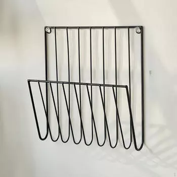 Подвесной настенный держатель для файлов, стойка для журналов, офис, дом, многоцелевой почтовый органайзер, хранилище для бумаг чёрный