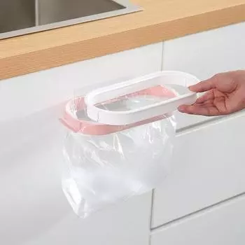 Подвесной настенный держатель, крепление на шкаф, мешок для мусора, вешалка на дверь, стойка для мусорного ведра розовый