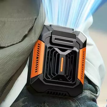 Подвесной охлаждающий вентилятор на талии, 3 уровня, регулируемый, водонепроницаемый, портативный, многофункциональный светодиодный фонарик, внешний аккумулятор, мини-кондиционер, поясной вентилятор A зелёный