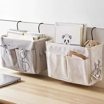 Подвесной органайзер Caddy, сумка для хранения вещей на тумбочке для двухъярусных и общежитий, рельсы для кроватей белый